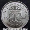 George VI British Silver Sixpence (Reverse)