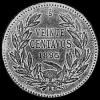 Chilean Silver 20 Centavos (.835) (Reverse)