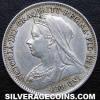 Victoria British Silver "Widow Head" Sixpence (Obverse)