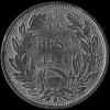 Chilean Silver Peso (.500, medal alignment) (Reverse)