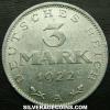 German Weimar Republic 3 Marks (Reverse)