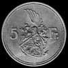 5 Francos de Plata Luxemburgueses de Carlota I (Reverso)