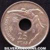 Juan Carlos I Spanish 25 Pesetas (High Jump) (Reverse)