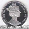 Elizabeth II Gibraltar Silver 1 Crown (Italy 1990)  (Obverse)