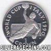Elizabeth II Gibraltar Silver 1 Crown (Italy 1990)  (Reverse)