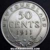 George V Newfoundland Silver 50 Cents (Reverse)