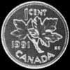 Céntimo de Bronce Canadiense de Isabel II (Reverso)