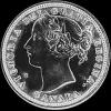 20 Céntimos de Plata Canadienses de Victoria (Anverso)