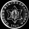 3 Centavos de Plata Estadounidenses (tipo 1) (Anverso)