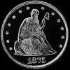 20 Céntimos de Plata "Seated Liberty" Estadounidenses (Anverso)
