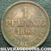 George V Hannover 1 Pfennig (Reverse)
