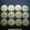 Lot of 12 Different Dates French 20 New Centimes (Obverse)