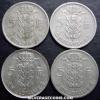 Lot of 4 Different Dates Belgian 5 Francs (Dutch, coin) (Obverse)