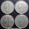 Lot of 4 Different Dates Belgian 5 Francs (Dutch, coin) (Reverse)
