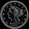 2 Dólares y Medio de Oro "Coronet Head Quarter Eagle" Estadounidenses (Anverso)