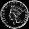 3 Dólares de Oro "Indian Head" Estadounidenses (Anverso)