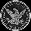 5 Dólares de Oro "Coronet Head Half Eagle" Estadounidenses (sin lema) (Reverso)