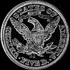 5 Dólares de Oro "Coronet Head Half Eagle" Estadounidenses (con lema) (Reverso)