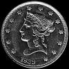 10 Dólares de Oro "Coronet Head Eagle" Estadounidenses (Anverso)