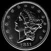 20 Dólares de Oro "Liberty Head Double Eagle" Estadounidenses (sin lema) (Anverso)