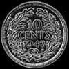 10 Céntimos de Plata de Curazao de Guillermina I (Reverso)