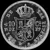 10 Centavos de Plata Filipinos de Isabel II (Reverso)