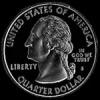 Cuarto de Dólar de Plata "Washington" Estadounidense (Connecticut) (Anverso)