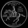 Cuarto de Dólar de Plata "Washington" Estadounidense (Delaware) (Reverso)