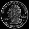 Cuarto de Dólar de Plata "Washington" Estadounidense (Massachusetts) (Anverso)