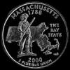 Cuarto de Dólar de Plata "Washington" Estadounidense (Massachusetts) (Reverso)
