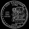 Cuarto de Dólar de Plata "Washington" Estadounidense (New Hampshire) (Reverso)