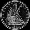 Medio Dólar de Plata "Seated Liberty" Estadounidense (lema) (Anverso)