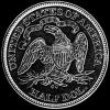 Medio Dólar de Plata "Seated Liberty" Estadounidense (lema) (Reverso)