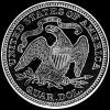 Cuarto Dólar de Plata "Seated Liberty" Estadounidense (Reverso)