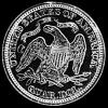 Cuarto Dólar de Plata "Seated Liberty" Estadounidense (lema) (Reverso)