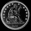 Cuarto Dólar de Plata "Seated Liberty" Estadounidense (Anverso)