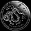 Dólar Australiano de 1 Onza de Plata de Isabel II (Lunar II: Serpiente) (Reverso)