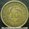 German Weimar Republic 10 Rentenpfennig (Reverse)