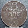 Haakon VII Norwegian Bronze 5 Øre (German Occupation) (Reverse)
