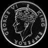 2 Chelines de Plata de Rodesia de Sur de Jorge VI (Anverso)