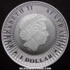 Elizabeth II Australian Dollar 1 Ounce Silver Kangaroo (Obverse)