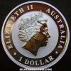 Elizabeth II Australian Dollar 1 Ounce Silver Kookaburra (Obverse)