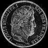 5 Francos de Plata Franceses de Luis Felipe I (canto incuso) (Anverso)