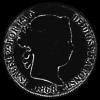 20 Céntimos de Plata Españoles de Isabel II (Anverso)