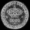 50 Reis de Plata Portugueses de Pedro V (Anverso)