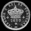 50 Reis de Plata Portugueses de Carlos I (Anverso)