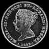 100 Reis de Plata Portugueses de María II (Anverso)