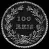 100 Reis de Plata Portugueses de María II (Reverso)