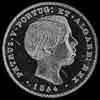 100 Reis de Plata Portugueses de Pedro V (Anverso)