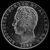 100 Reis de Plata Portugueses de Luis I (Anverso)